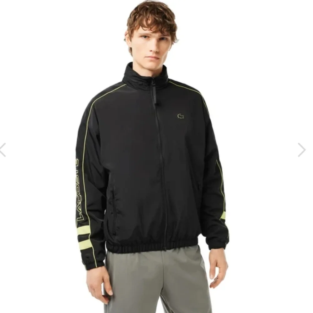 Lacoste $250 Contrast Detail Water Resistant Zipped Taffeta Men's Jacket